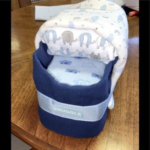 Baby boy bassinet mini NEW!! Diapers, onesie, etc!